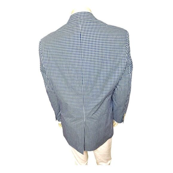 Lauren by Ralph Lauren Navy and White Gingham Blazer Like New Condition Size 46R - Picture 4 of 6